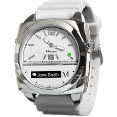 Martian Watches Victory Watch (White Back Plate, Silver Case, & White Band)
