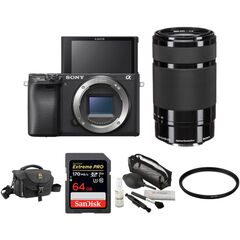 Sony Alpha a6400 Mirrorless Digital Camera with 55-210mm Lens and Accessories Kit