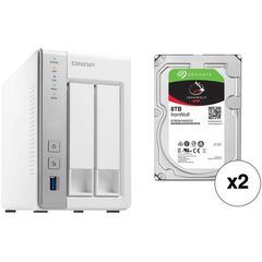 QNAP TS-231P 20TB 2-Bay NAS Enclosure Kit with Seagate NAS Drives (2 x 10TB)