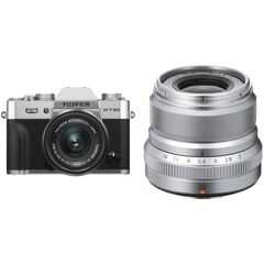 FUJIFILM X-T30 Mirrorless Digital Camera with 15-45mm and 23mm f/2 Lenses (Silver/Silver)
