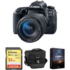Canon EOS 77D DSLR Camera with 18-135mm USM Lens and Accessory Kit