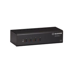 Black Box KVM Switch - 4-Port, Dual-Monitor, DisplayPort 1.2, 4K 60Hz, USB 3.0 Hub, Audio
