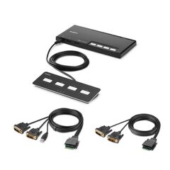 Belkin 4-Port Dual Head DVI Modular Secure KVM Switch PP4.0 W/Remote