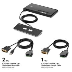 Belkin 2-Port Single Head DVI Modular Secure KVM Switch PP4.0 W/Remote