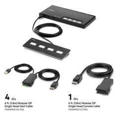 Belkin 4-Port Single Head DP Modular Secure KVM Switch PP4.0 W/ Remote