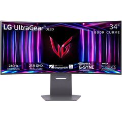 LG UltraGear 34" OLED Curved WQHD 240Hz 0.03ms FreeSync and NVIDIA G-SYNC Compatible Gaming Monitor with HDR400 - Black