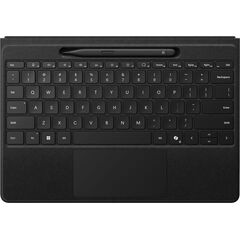 Microsoft Surface Pro Flex Keyboard with Slim Pen Bundle, 2-in-1 Alcantara Keyboard for Surface Pro Copilot+ (11th Edition), Pro 9 and 8, Windows 11 Copilot+ PC, Black, Style: Bluetooth, Set: Keyboard with Pen Storage, Color: Black