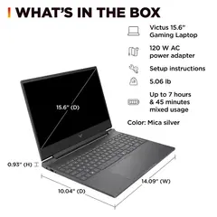 HP - Victus 15.6" 144Hz Full HD Gaming Laptop - AMD Ryzen 7 7445HS - 16GB Memory - NVIDIA GeForce RTX 4050 - 512GB SSD - Mica Silver