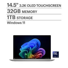 Dell - Premium - 14" 3.2K OLED Touchsceen Laptop - Intel Core Ultra 7 255H 2025 - 32GB Memory - 1TB Storage - Platinum