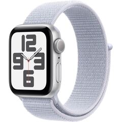 Apple Watch SE (2nd Gen) [GPS 44mm] Smartwatch with Silver Aluminum Case with Blue Cloud Sport Loop One Size. Fitness and Sleep Trackers, Crash Detection, Heart Rate Monitor, Carbon Neutral, Velicina sata: 44mm Case + Medium/Large band, Color: Silver Aluminum Case with Blue Cloud Sport Loop