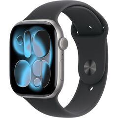 Apple Watch Series 11 [GPS 46mm] Smartwatch with Space Gray Aluminum Case with Black Sport Band - M/L. Sleep Score, Fitness Tracker, Health Monitoring, Always-On Display, Water Resistant MEV44RK/A, Velicina sata: 46mm case + Medium/Large band, Color: Space Gray Aluminum Case w/ Black Sport Band
