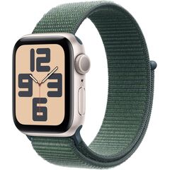 Apple Watch SE (2nd Gen) [GPS 44mm] Smartwatch with Starlight Aluminum Case with Lake Green Sport Loop One Size. Fitness and Sleep Trackers, Crash Detection, Heart Rate Monitor, Carbon Neutral, Velicina sata: 44mm Case + Medium/Large band, Color: Starlight Aluminum Case with Lake Green Sport Loop