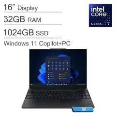 Top ponuda Lenovo - ThinkPad E16 Gen 3 16" WUXGA AI PC Laptop - Intel Core Ultra 7 with 32GB Memory - 1TB SSD - Windows 11 Pro - Black - LaptopPlaza uvoz i distribucija laptopova, projektora i druge IT opreme