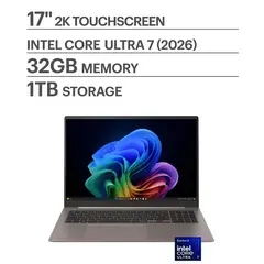 LG - gram Max 17" Touch-Screen Laptop WQXGA Intel Core Ultra 7 Processor 355 with 32GB RAM - 1TB SSD - Matte Bronze