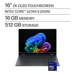 Top ponuda HP - OmniBook X Flip 2-in-1 - 16" 2K OLED Touchscreen Laptop - Intel Core Ultra 5 (2026) - 16GB Memory - 512GB SSD - Copilot+ - Eclipse Gray - LaptopPlaza uvoz i distribucija laptopova, projektora i druge IT opreme