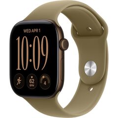 Apple Watch Series 12 GPS 46mm Smartwatch Dark Bronze Aluminum Case, Olive Sport Band - M/L. Health + Fitness + Sleep Tracking, Heart Rate, Safety, Velicina sata: 46mm, Color: Dark Bronze Aluminum Case with Olive Sport Band