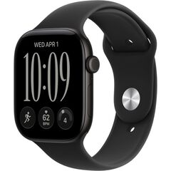 Apple Watch Series 12 GPS 46mm Smartwatch Black Aluminum Case, Black Sport Band - M/L. Health + Fitness + Sleep Tracking, Heart Rate, Safety, Velicina sata: 46mm, Color: Black Aluminum Case with Black Sport Band