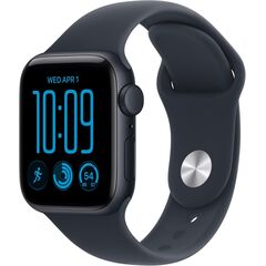 Apple Watch SE 3 GPS 40mm Smartwatch Midnight Aluminum Case, Navy Blue Sport Band - S/M. Fitness + Sleep + Cycle Tracking, Heart Rate, Vitals, Safety, Velicina sata: 40mm, Color: Midnight