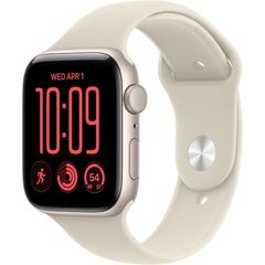 Apple Watch SE 3 GPS 44mm Smartwatch Starlight Aluminum Case, Sand Sport Band - M/L. Fitness + Sleep + Cycle Tracking, Heart Rate, Vitals, Safety, Velicina sata: 44mm, Color: Starlight