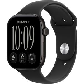 Apple Watch Series 12 GPS 46mm Smartwatch Black Aluminum Case, Black Sport Band - M/L. Health + Fitness + Sleep Tracking, Heart Rate, Safety