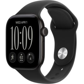 Apple Watch Series 12 GPS 42mm Smartwatch Black Aluminum Case, Black Sport Band - S/M. Health + Fitness + Sleep Tracking, Heart Rate, Safety