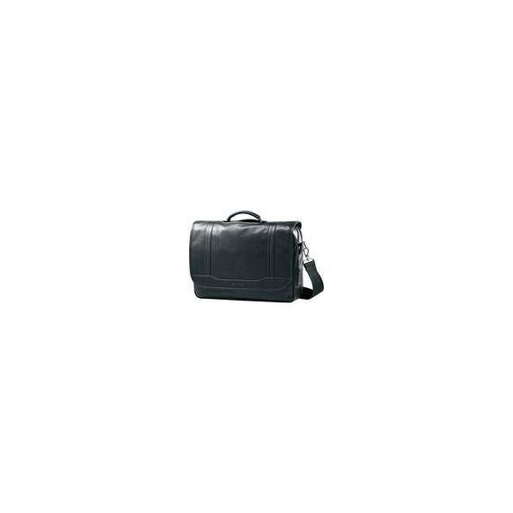 Samsonite Colombian Leather Flapover Briefcase with 15.6" Laptop Pocket (Black)