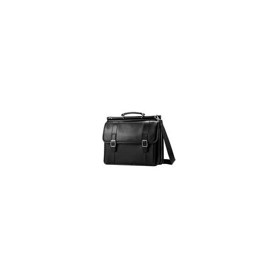 Samsonite Leather Dowel Flapover Business Case (Black)