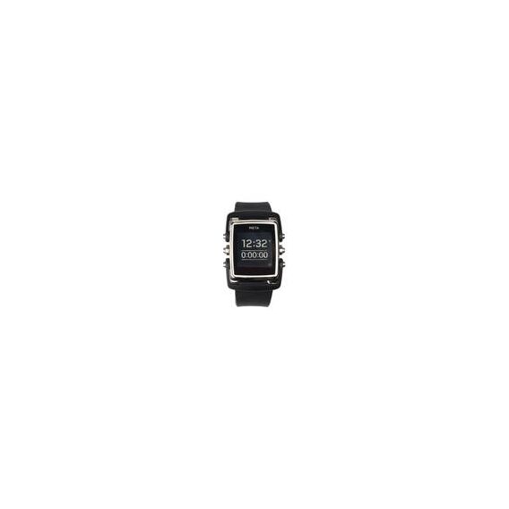 MetaWatch M1 Core Smartwatch (Black/Stainless Steel, Black Rubber Strap)