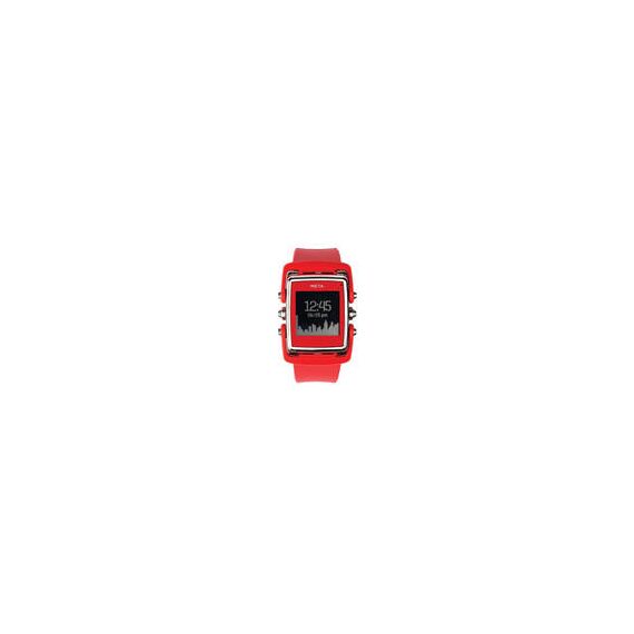 MetaWatch M1 Color Smartwatch (Red/Stainless Steel, Red Rubber Strap)
