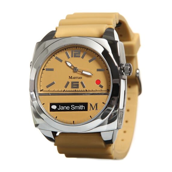Martian Watches Victory Watch (Tan Back Plate, Silver Case, & Tan Band)