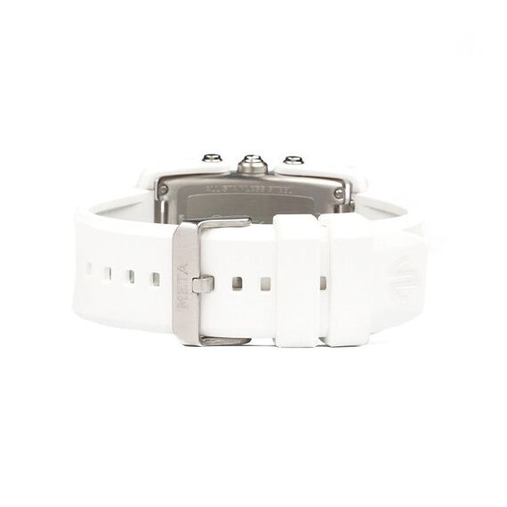MetaWatch M1 Color Smartwatch (White/Stainless Steel, White Rubber Strap), 2 image