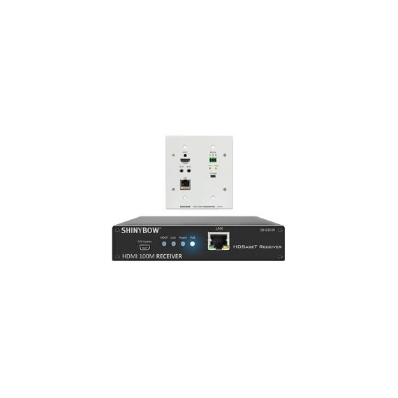 Shinybow SB-6353T/R HDMI HDBaseT Wall Plate Transmitter and Receiver Kit with PoH