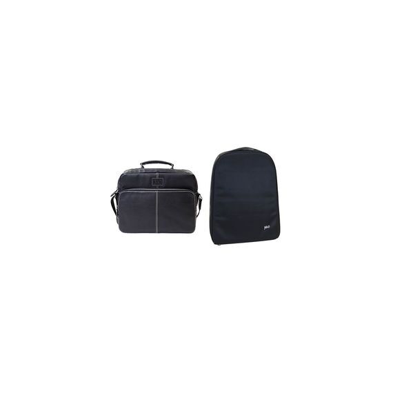 Jill-E Designs Jeremy 13" Black Leather Laptop Bag / Camera Insert