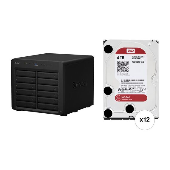 Synology DiskStation DS3617xs 48TB 12-Bay NAS Enclosure Kit with WD NAS Drives (12 x 4TB)