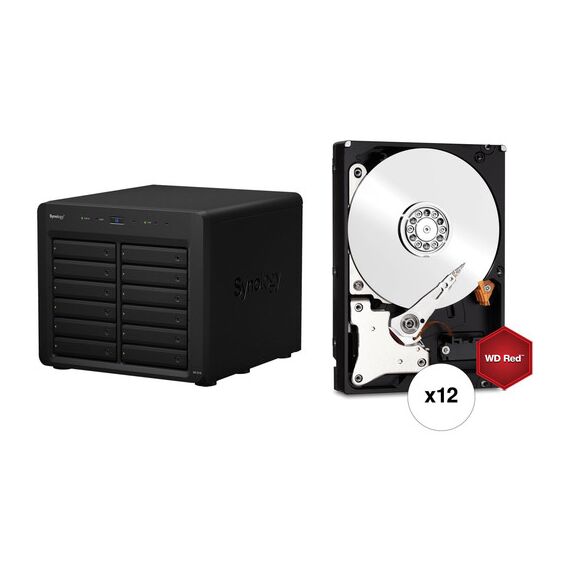Synology DX1215 120TB 12-Bay NAS Expansion Unit Kit with WD NAS Drives (12 x 10TB)