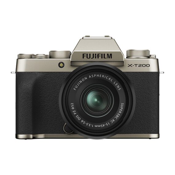 FUJIFILM X-T200 Mirrorless Digital Camera with 15-45mm Lens (Champagne Gold)
