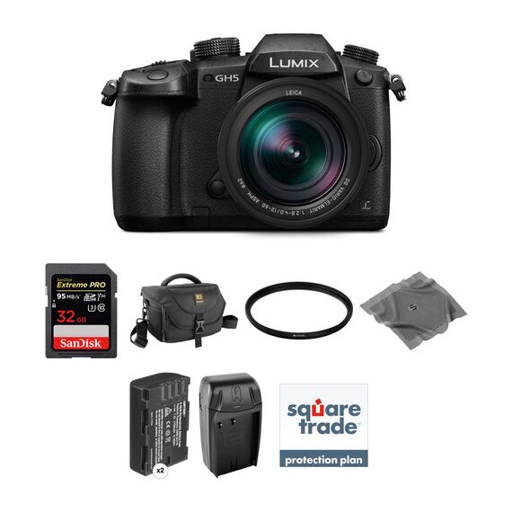 Panasonic Lumix DC-GH5 Mirrorless Micro Four Thirds Digital Camera with 12-60mm Lens Deluxe Kit