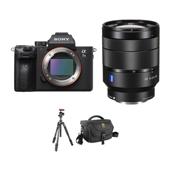 Sony Alpha a7 III Mirrorless Digital Camera with 24-70mm f/4 Lens and Tripod Kit