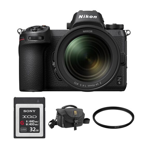 Nikon Z 6 Mirrorless Digital Camera with 24-70mm Lens and Accessories Kit
