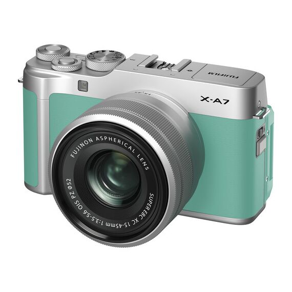 FUJIFILM X-A7 Mirrorless Digital Camera with 15-45mm Lens (Mint Green)