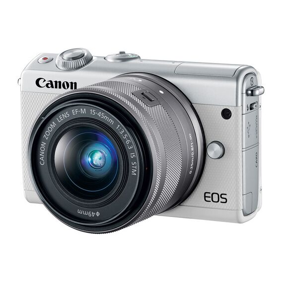 Canon EOS M100 Mirrorless Digital Camera with 15-45mm Lens (White)
