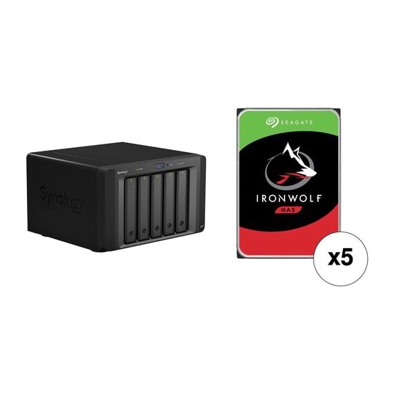 Synology 50TB DX517 5-Bay Expansion Enclosure Kit with Seagate NAS Drives (5 x 10TB)
