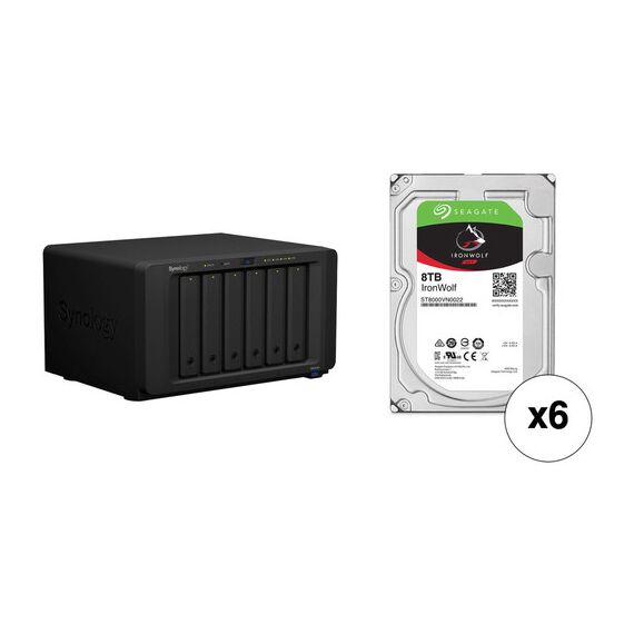 Synology DiskStation 48TB DS3018xs 6-Bay NAS Enclosure Kit with Seagate NAS Drives (6 x 8TB)