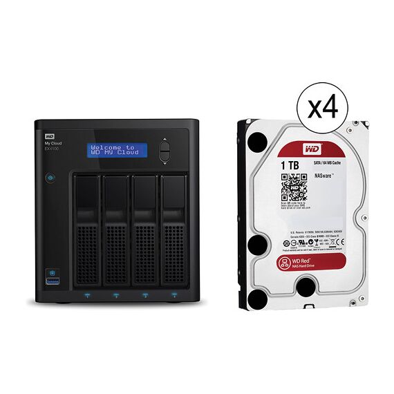 WD 4TB (4 x 1TB) My Cloud Expert Series EX4100 4-Bay NAS with Drives Kit
