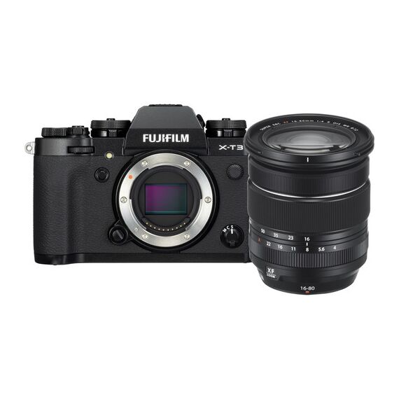 FUJIFILM X-T3 Mirrorless Digital Camera with 16-80mm Lens Kit (Black)