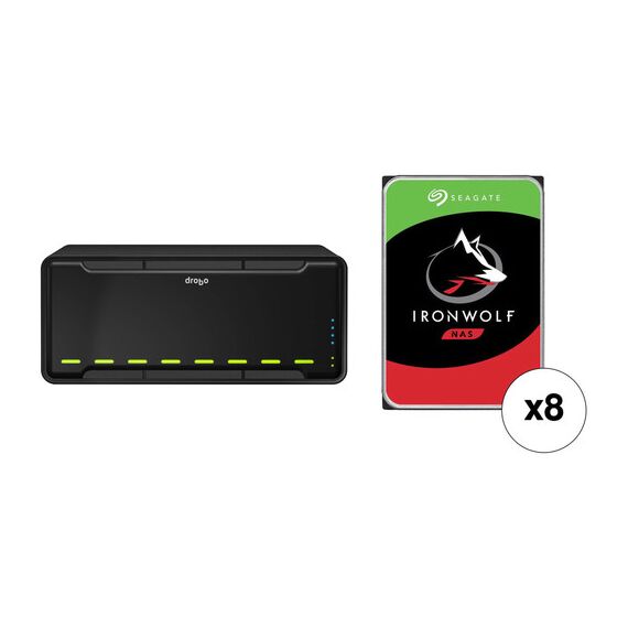 Drobo B810n 64TB 8-Bay NAS Enclosure Kit with Seagate NAS Drives (8 x 8TB)