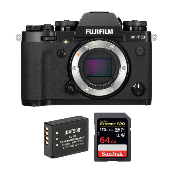 FUJIFILM X-T3 Mirrorless Digital Camera Body with Accessories Kit (Black)
