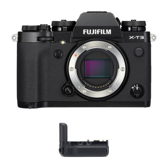 FUJIFILM X-T3 Mirrorless Digital Camera Body with Battery Grip Kit (Black)
