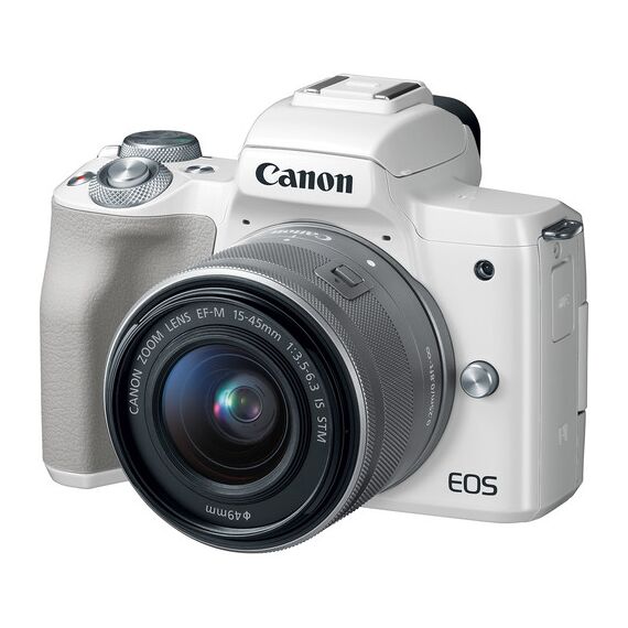 Canon EOS M50 Mirrorless Digital Camera with 15-45mm Lens (White)