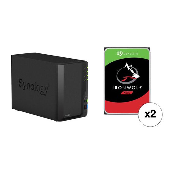 Synology DiskStation 20TB DS218+ 2-Bay NAS Enclosure Kit with Seagate NAS Drives (2 x 10TB)